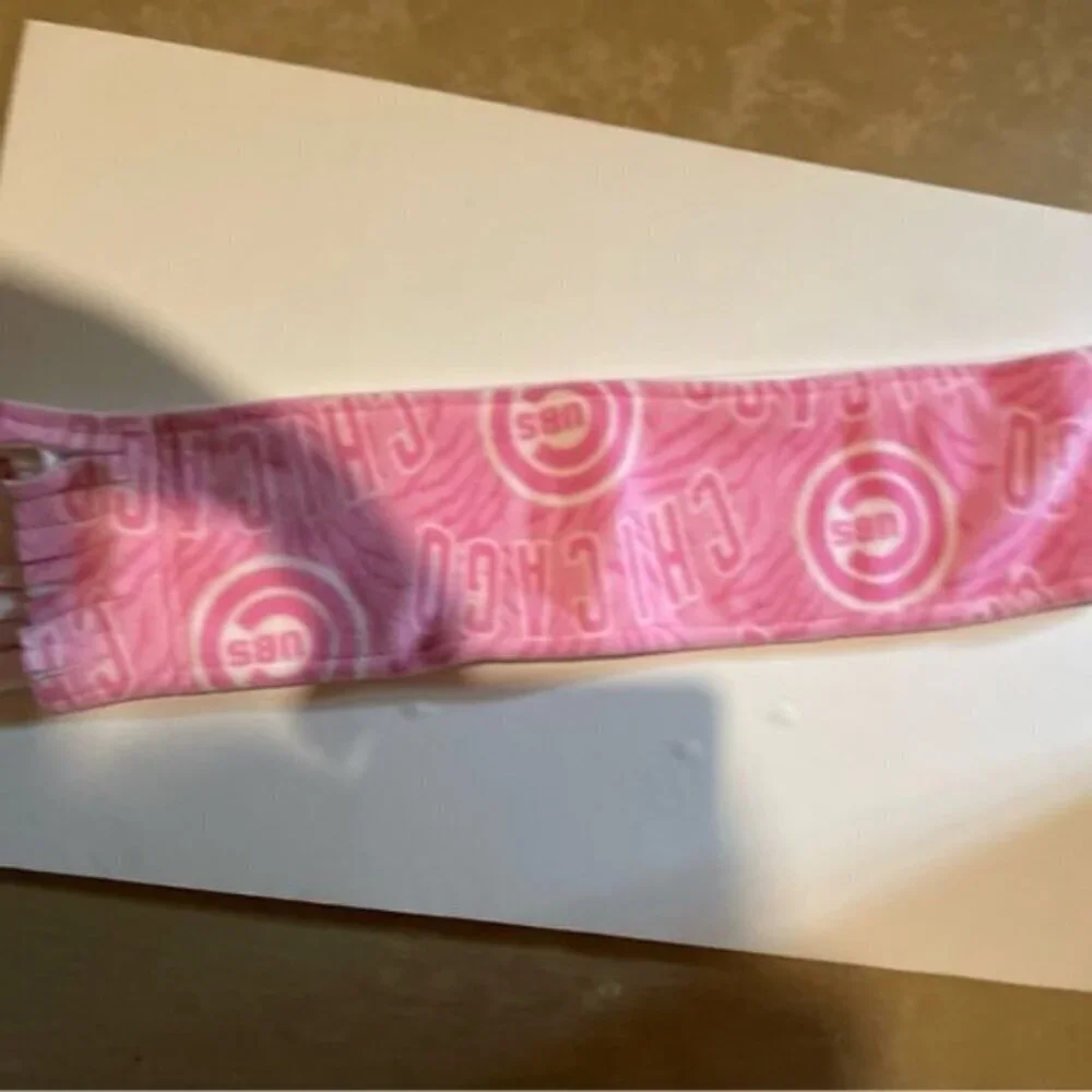 Chicago Cubs Fleece Scarf Pink Pattern